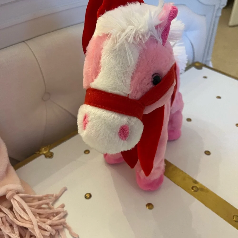 Dan Dee Pink and Red Stuffed Horse Toy - Picture 3 of 5